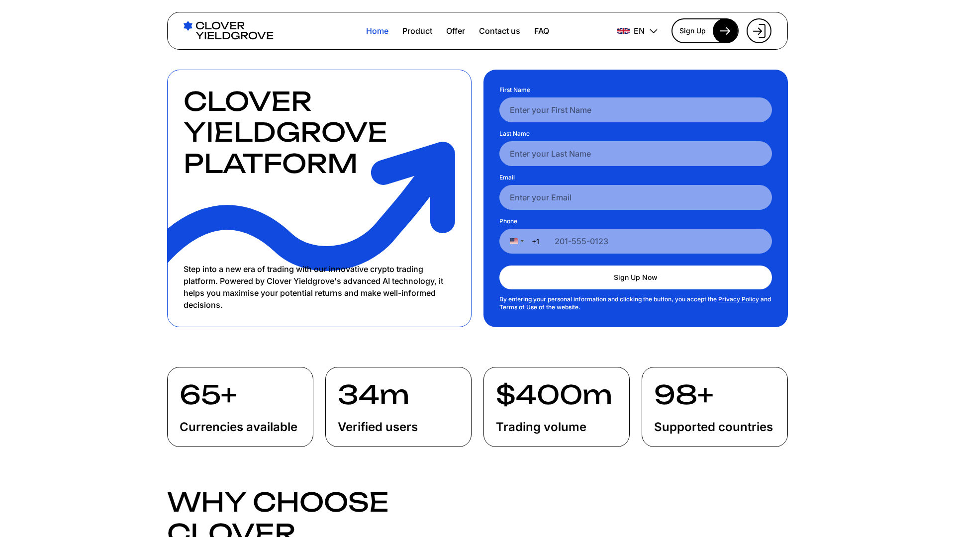 Screenshot of clover-yieldgrove.com