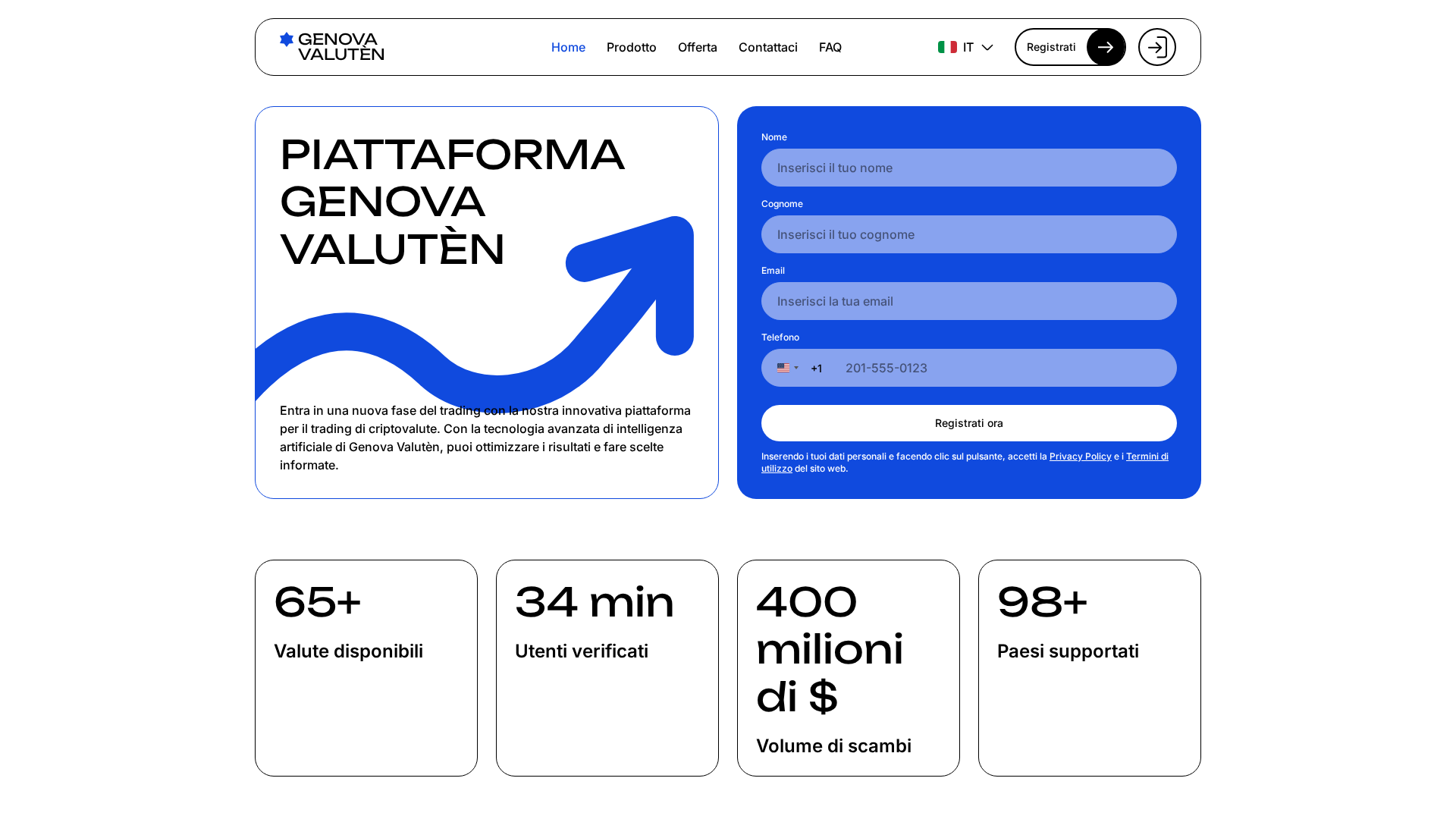 Screenshot of genova-valuten.com
