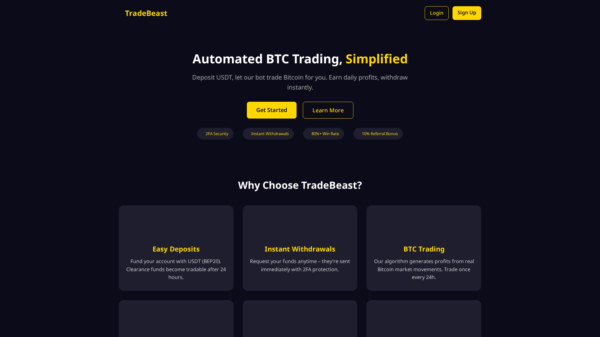 Screenshot of tradebeast.io
