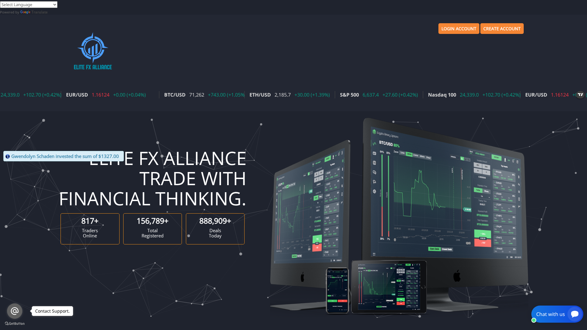 Screenshot of elitefxalliance.live