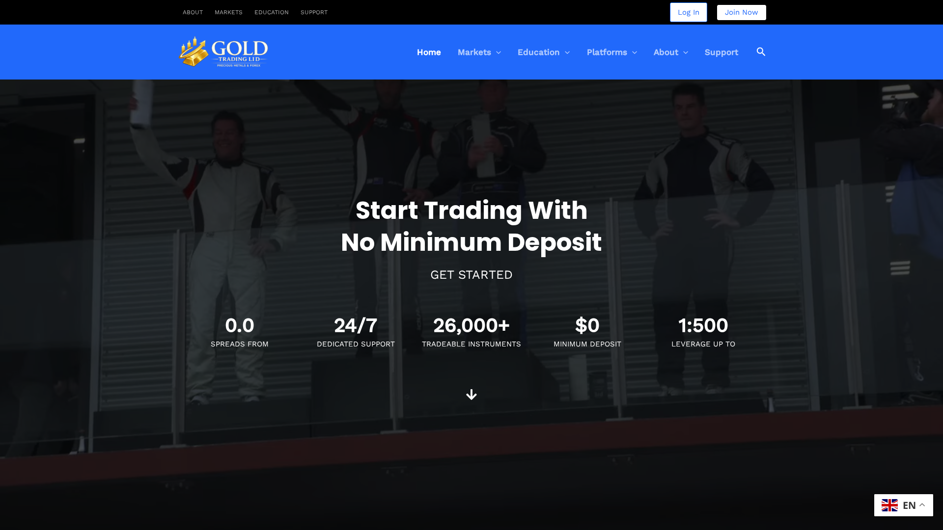 Screenshot of goldtradingltd.com