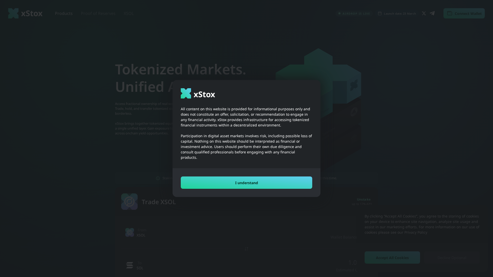Screenshot of solxfi.markets