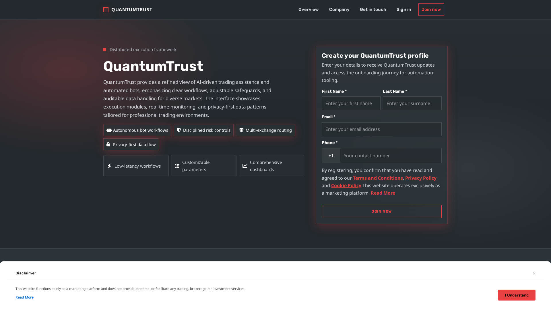 Screenshot of quantumtrust.shop