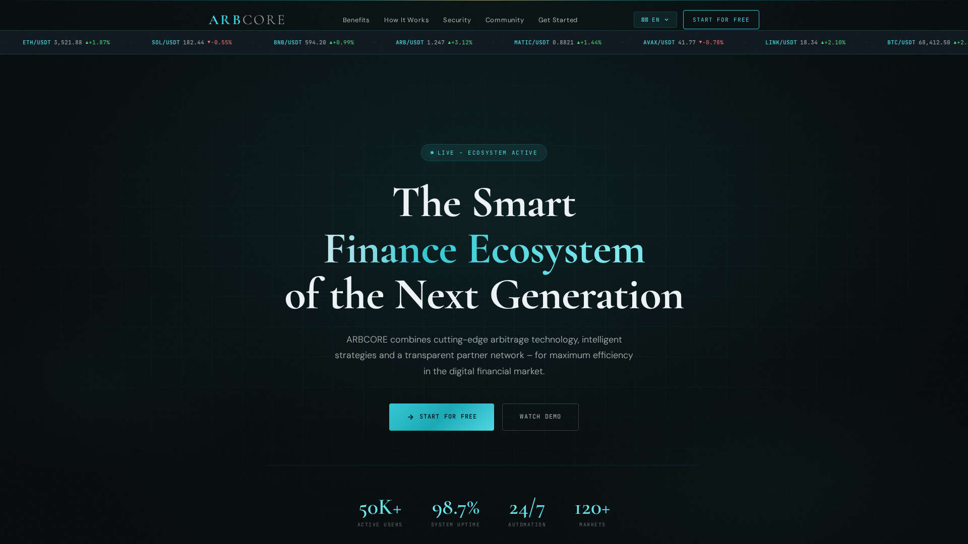 Screenshot of arbcore.pro