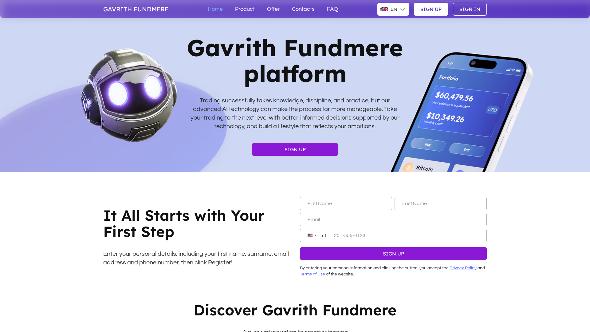 Screenshot of gavrith-fundmere.com