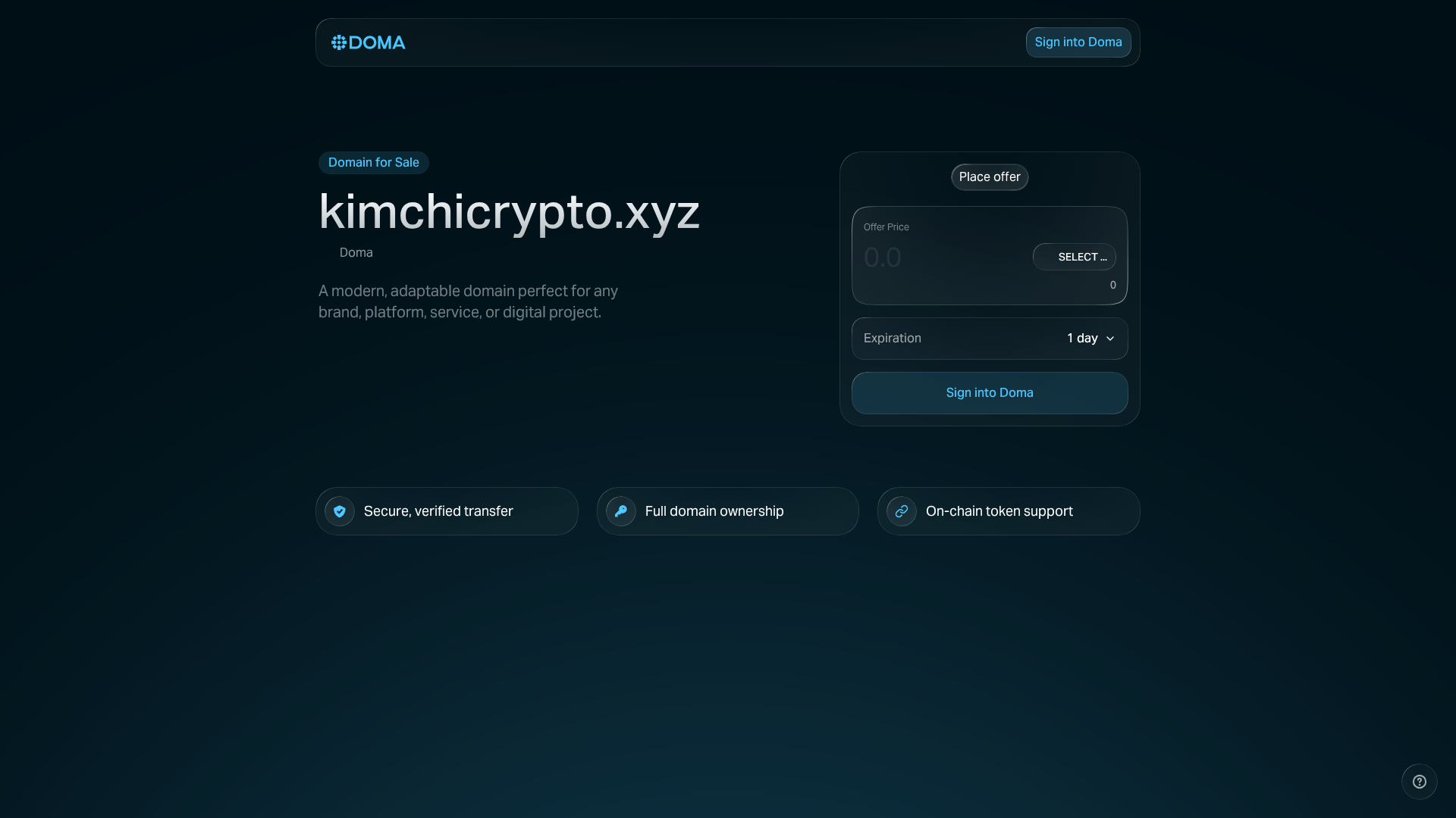Screenshot of kimchicrypto.xyz