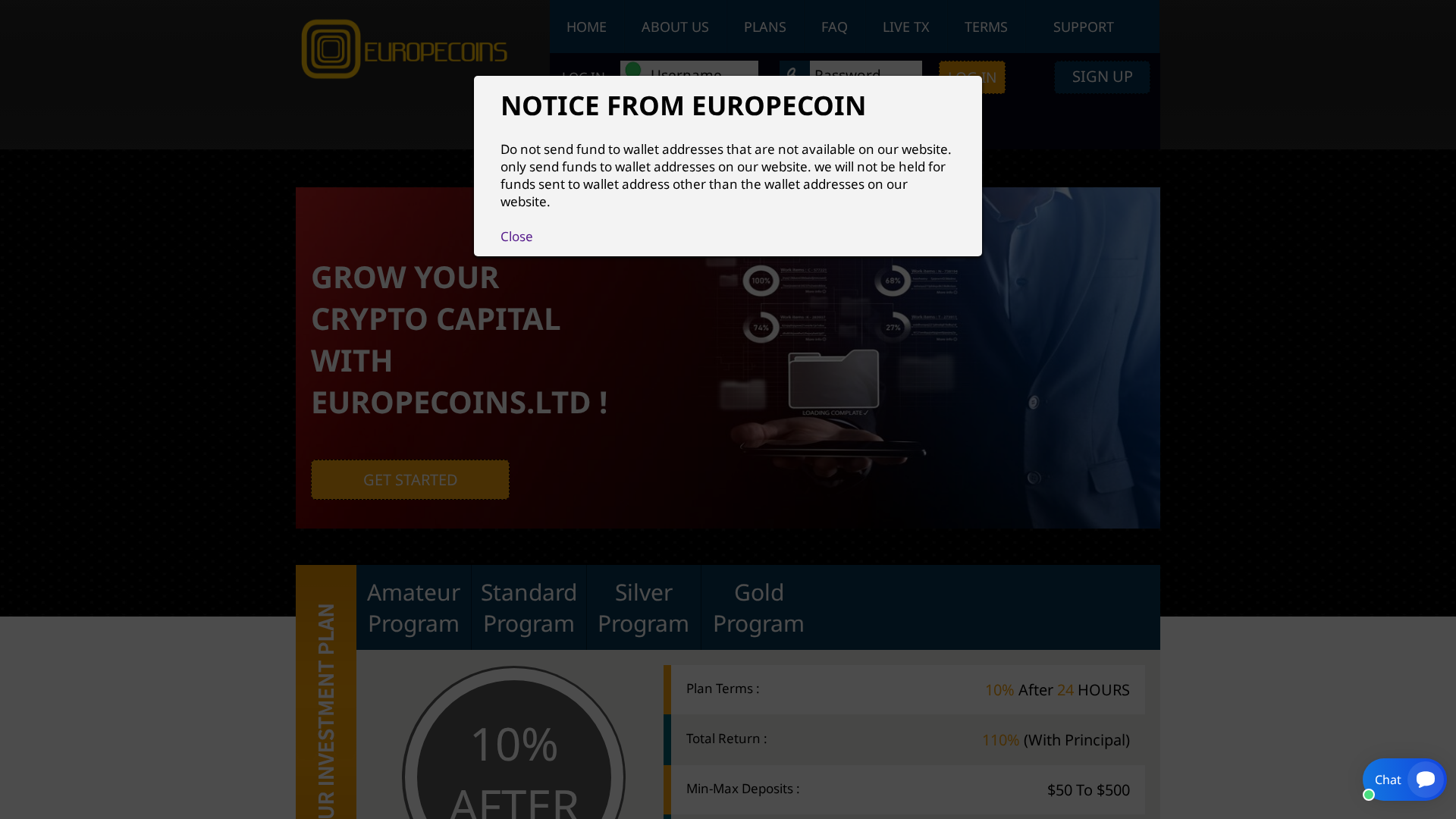 Screenshot of europecoins.ltd