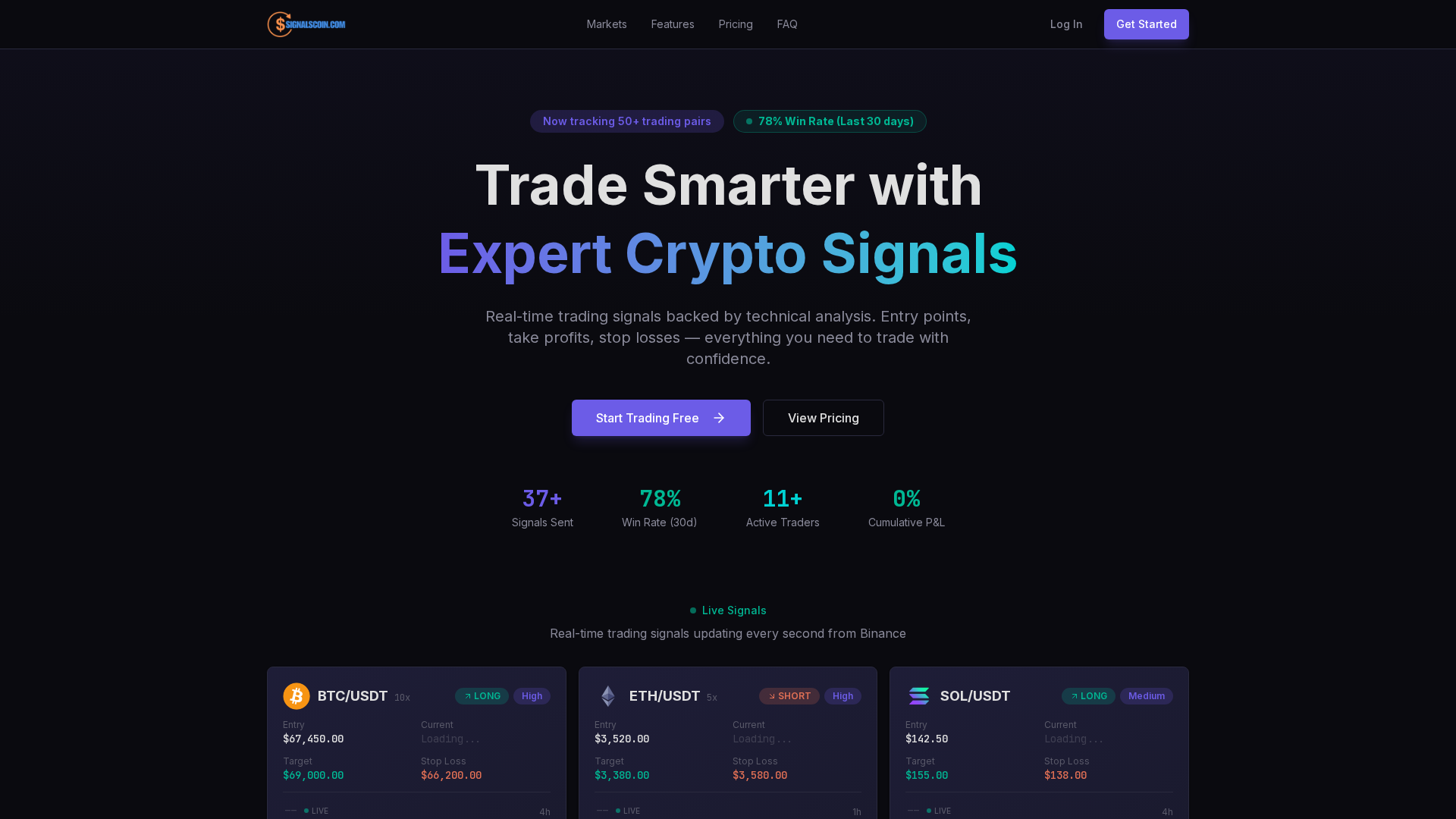 Screenshot of signalscoin.com