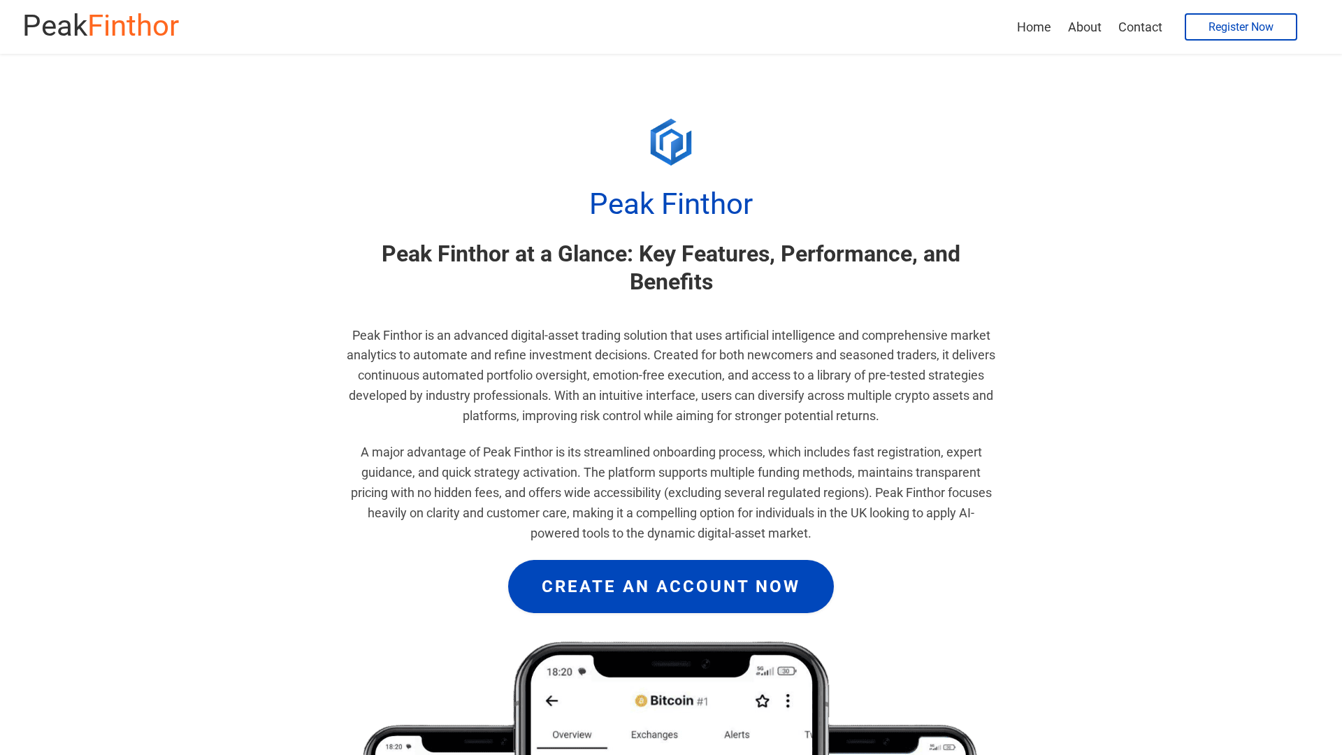 Screenshot of peakfinthor-ai.com
