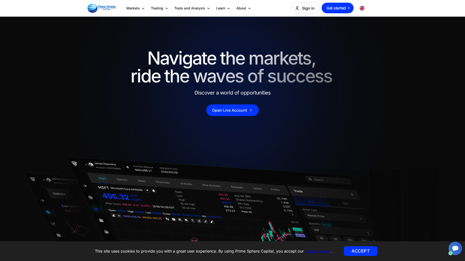 Screenshot of primespherecap.com
