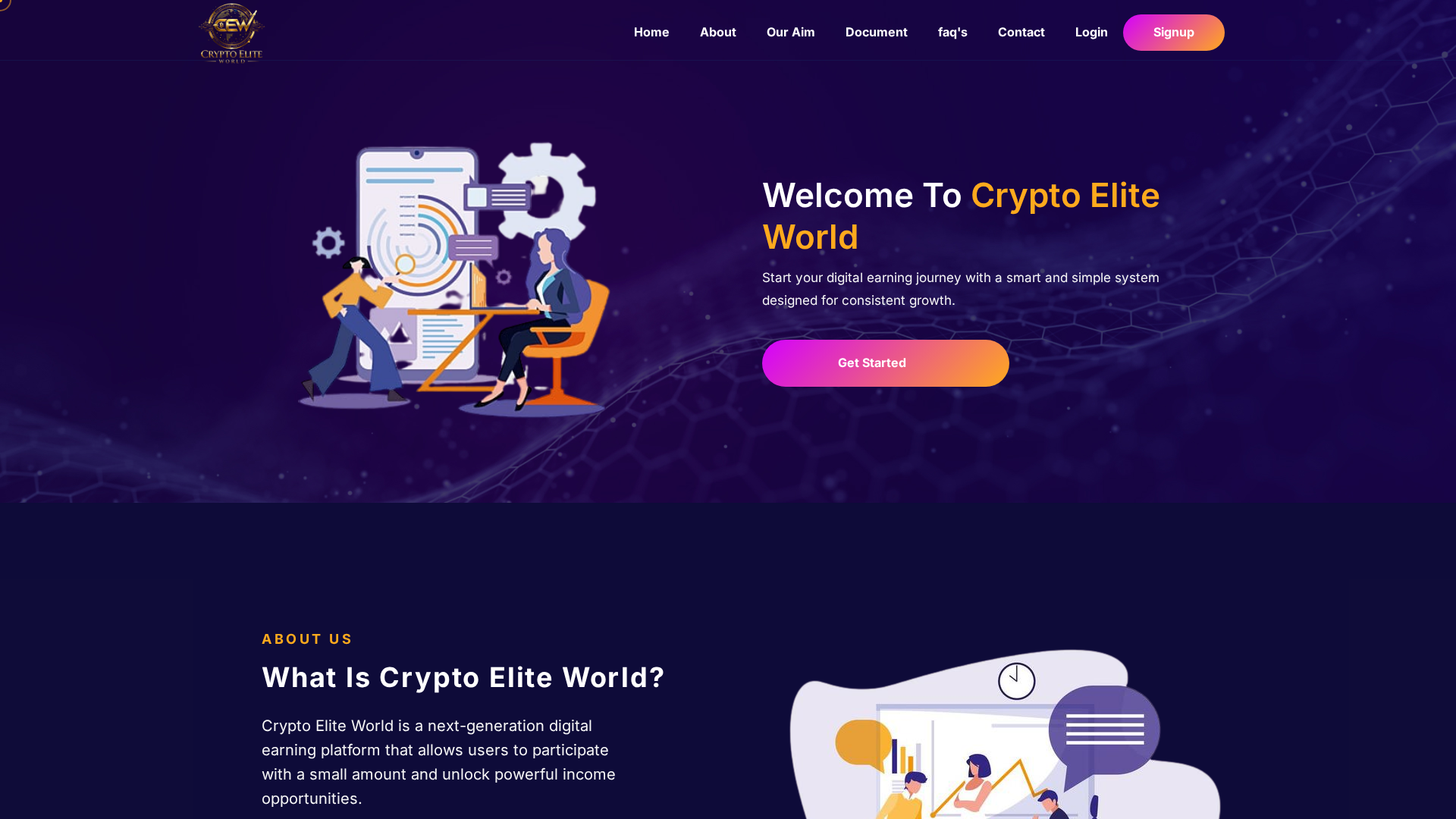 Screenshot of cryptoeliteworld.com