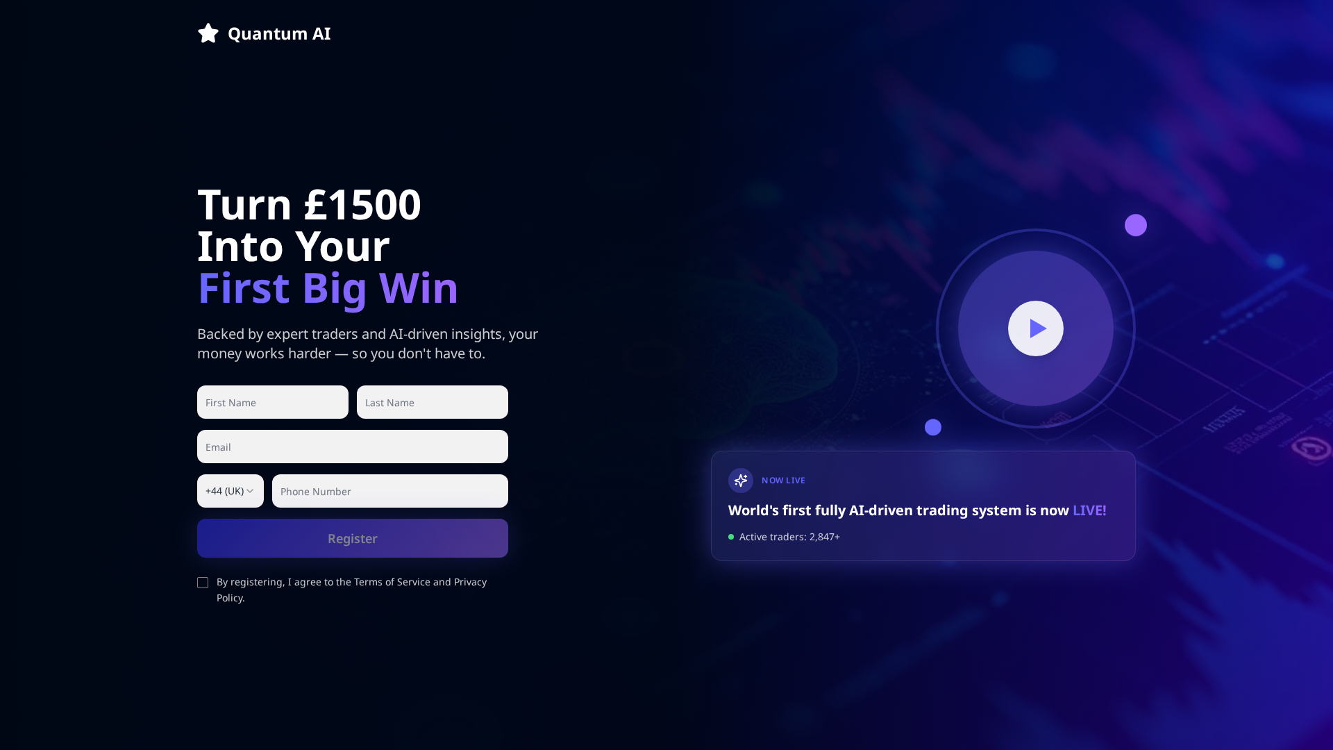 Screenshot of quantum-ai.club