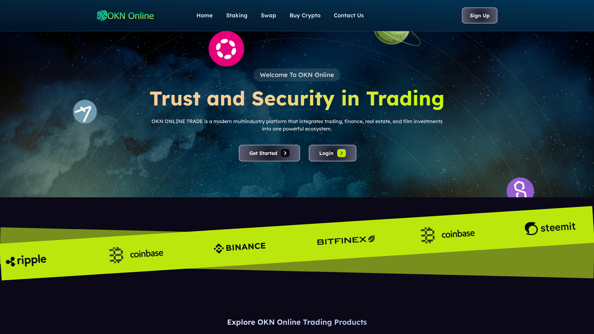 Screenshot of oknonline.trade