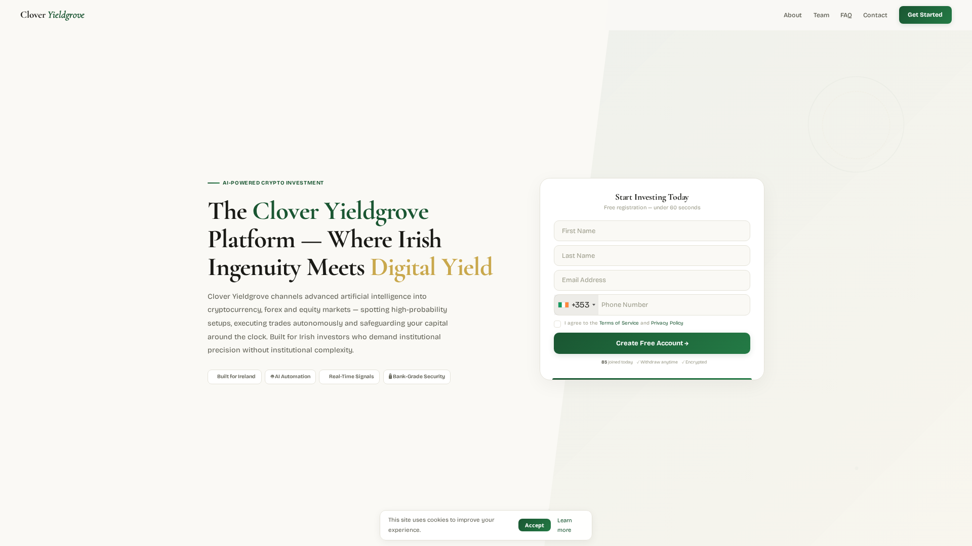 Screenshot of cloveryieldgrove.org
