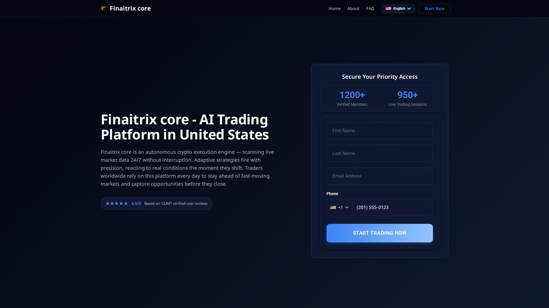 Screenshot of finaitrix-core.org