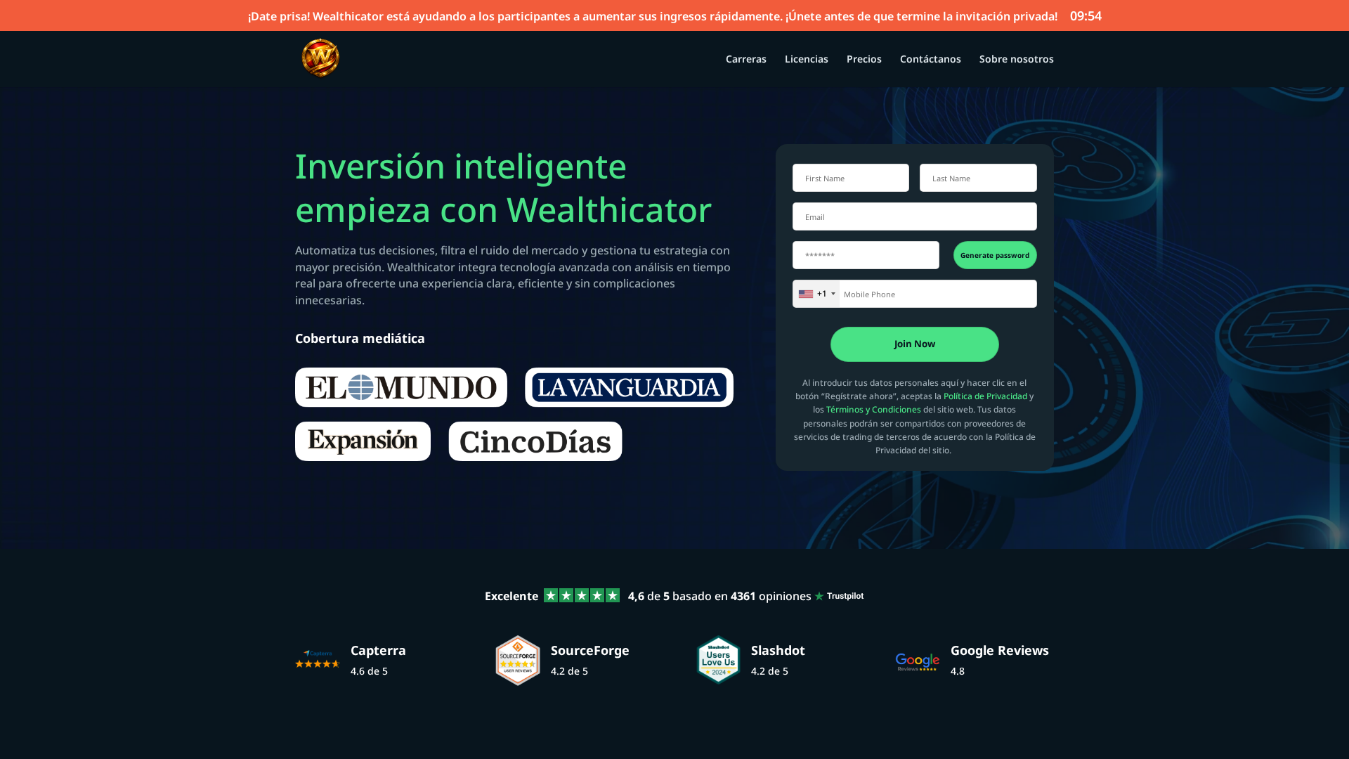 Screenshot of wealthicator-ia.es