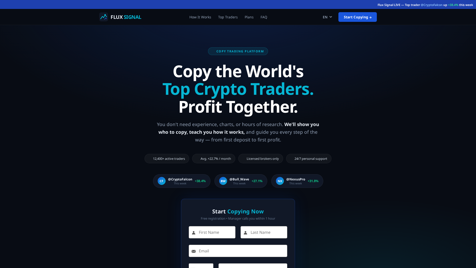Screenshot of fluxsignal.org