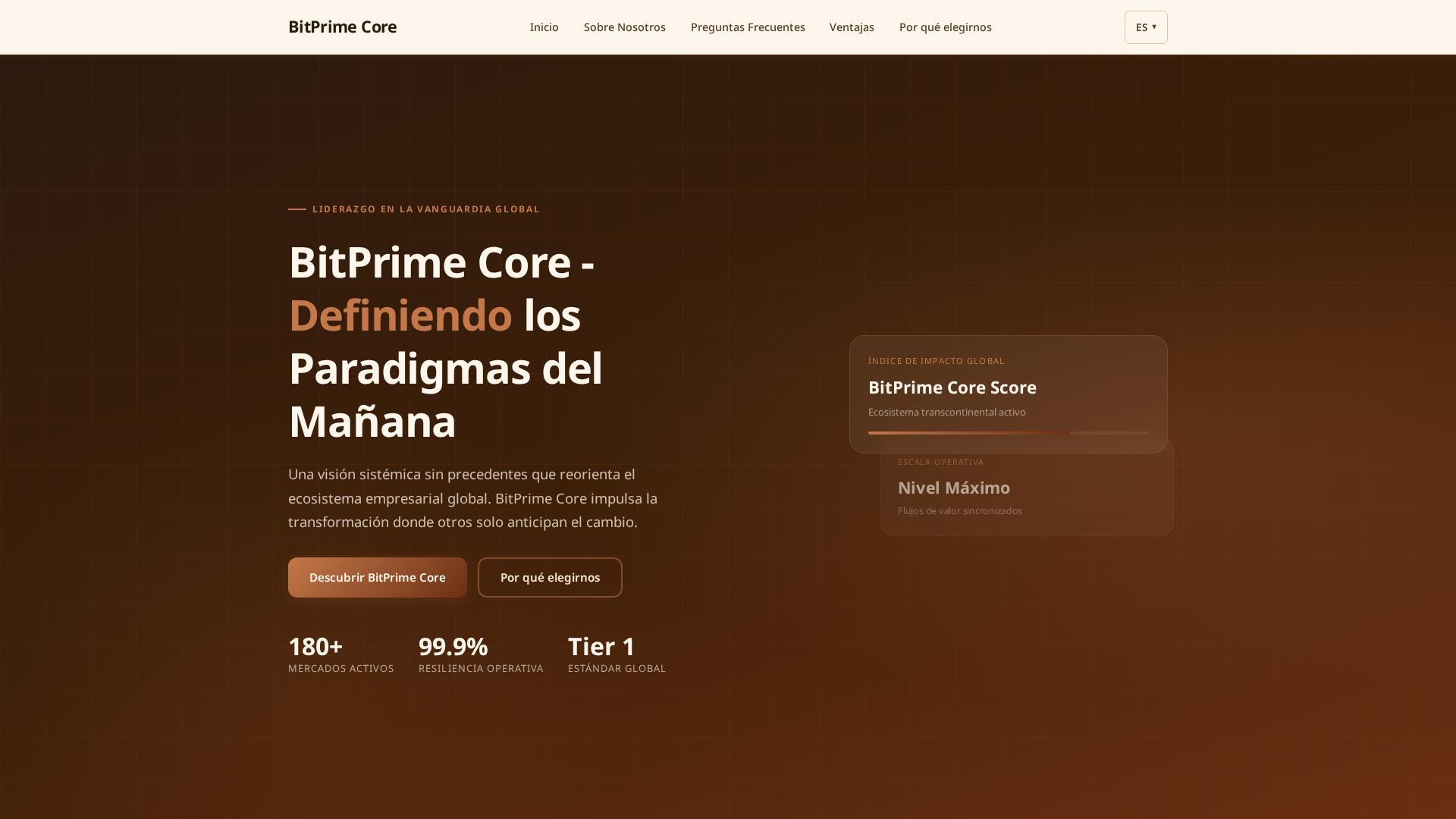 Screenshot of bitprimecoretrade.com