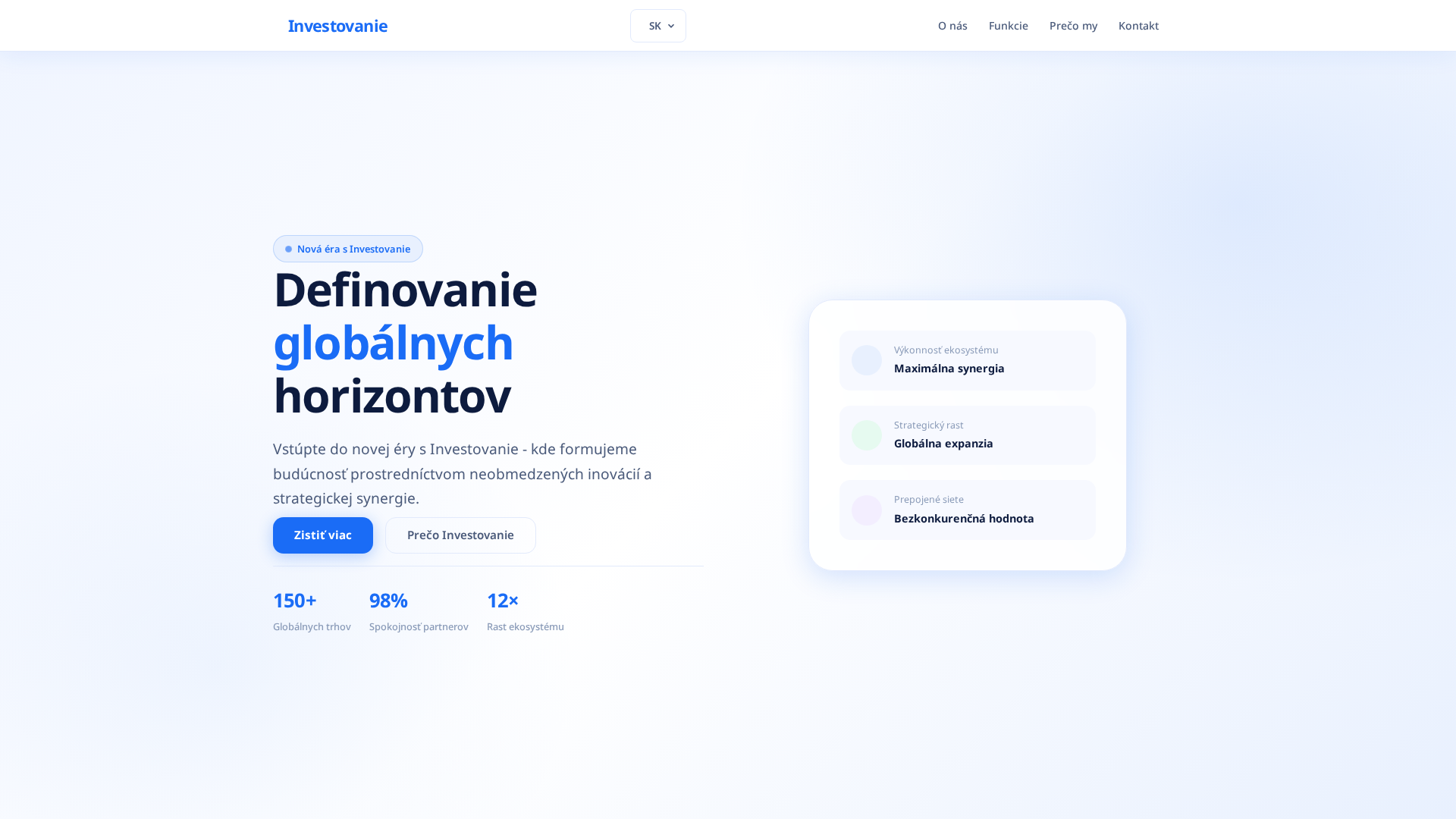 Screenshot of investovanietrade.com
