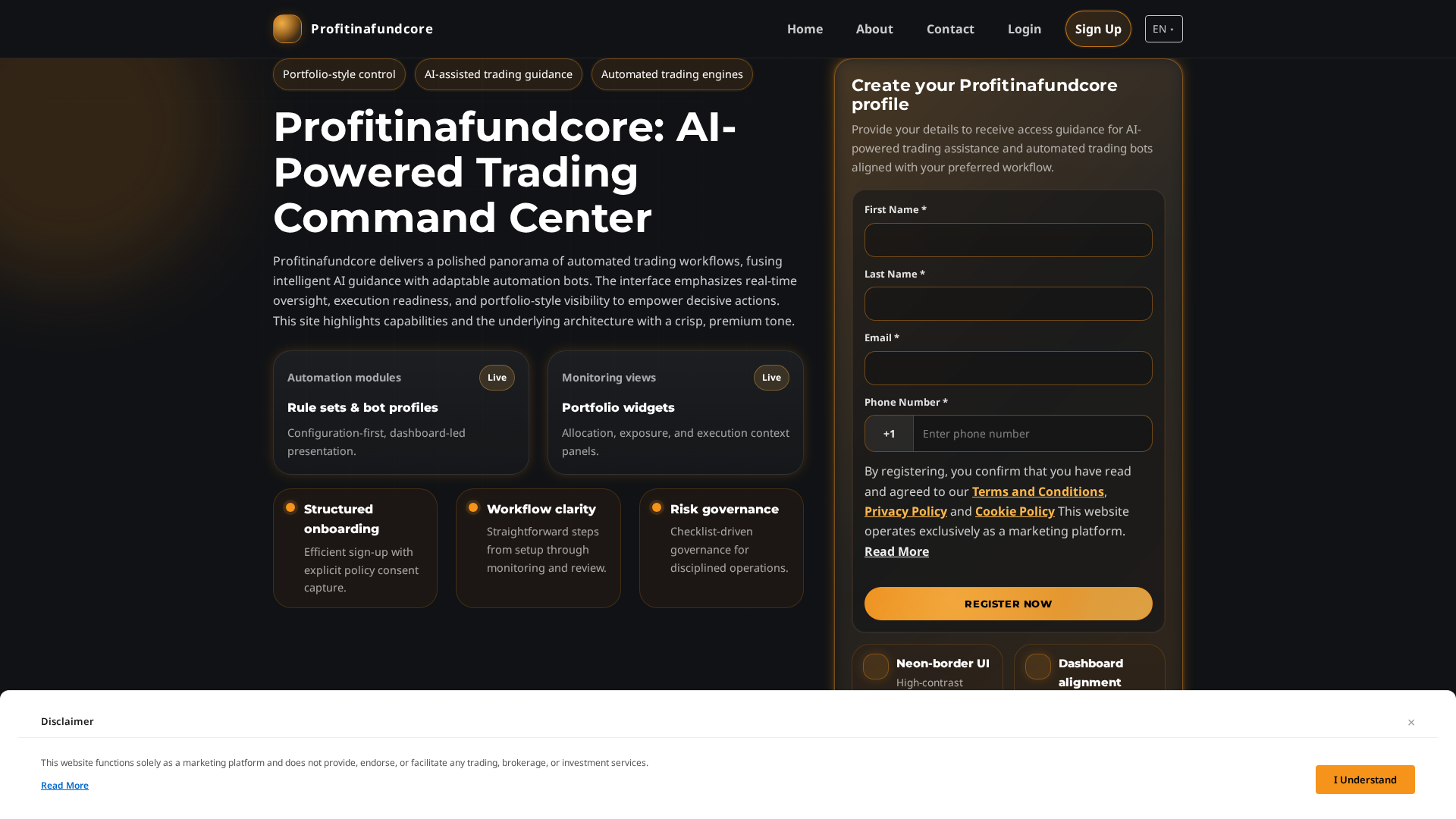 Screenshot of profitinafundcore.club