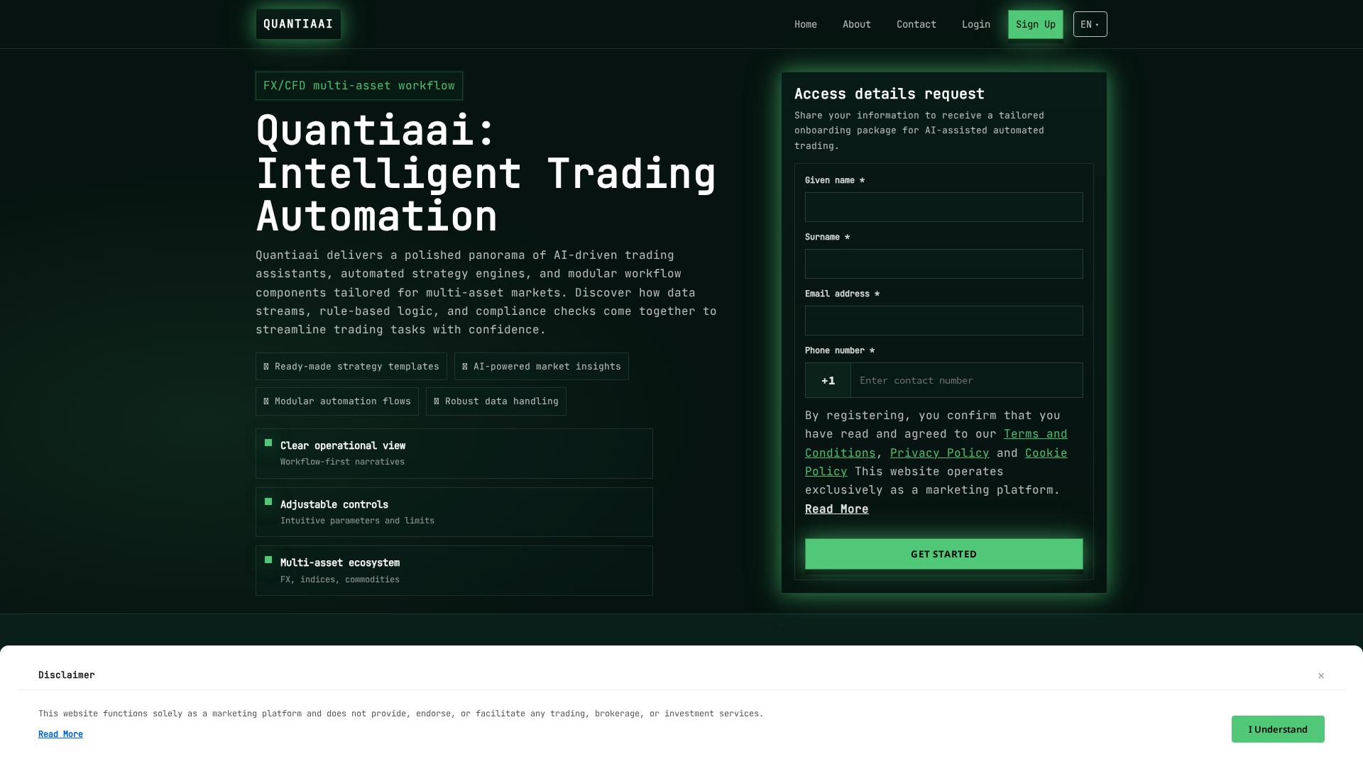 Screenshot of quantiaai.digital