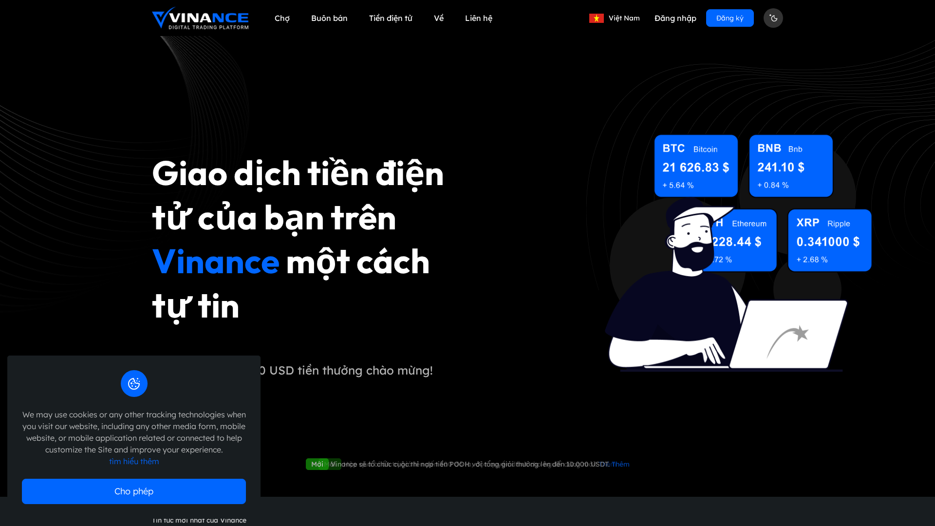Screenshot of vinancetrade.com