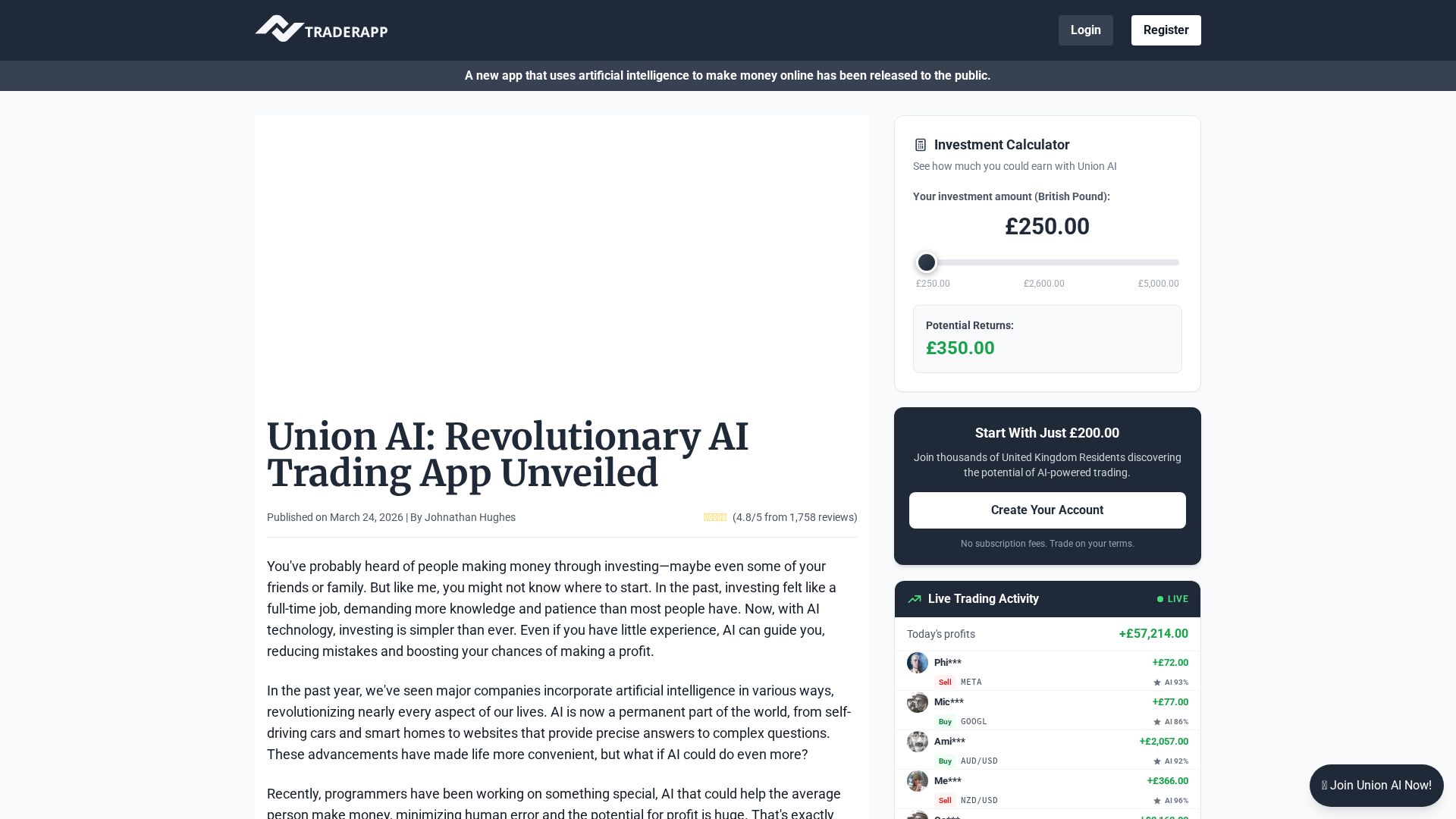 Screenshot of traderapp.to