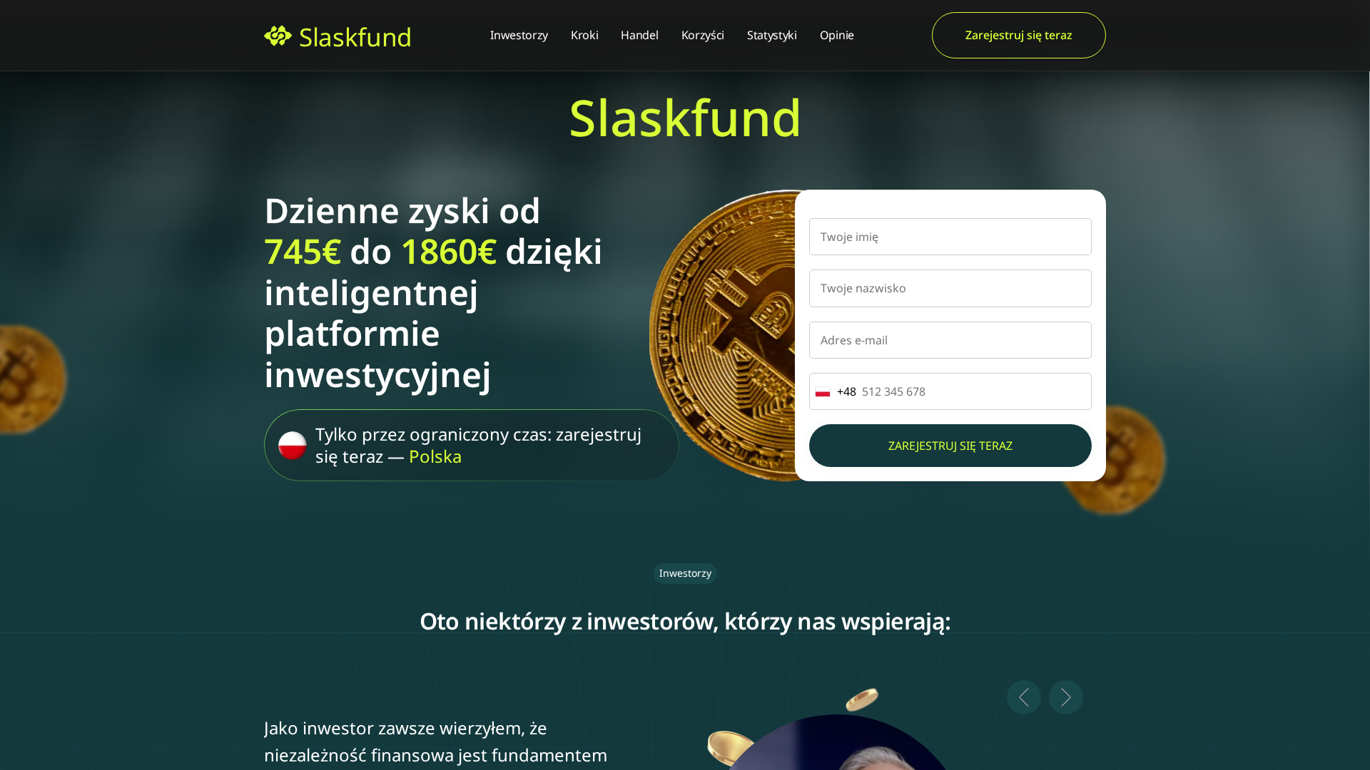 Screenshot of slaskfund.org