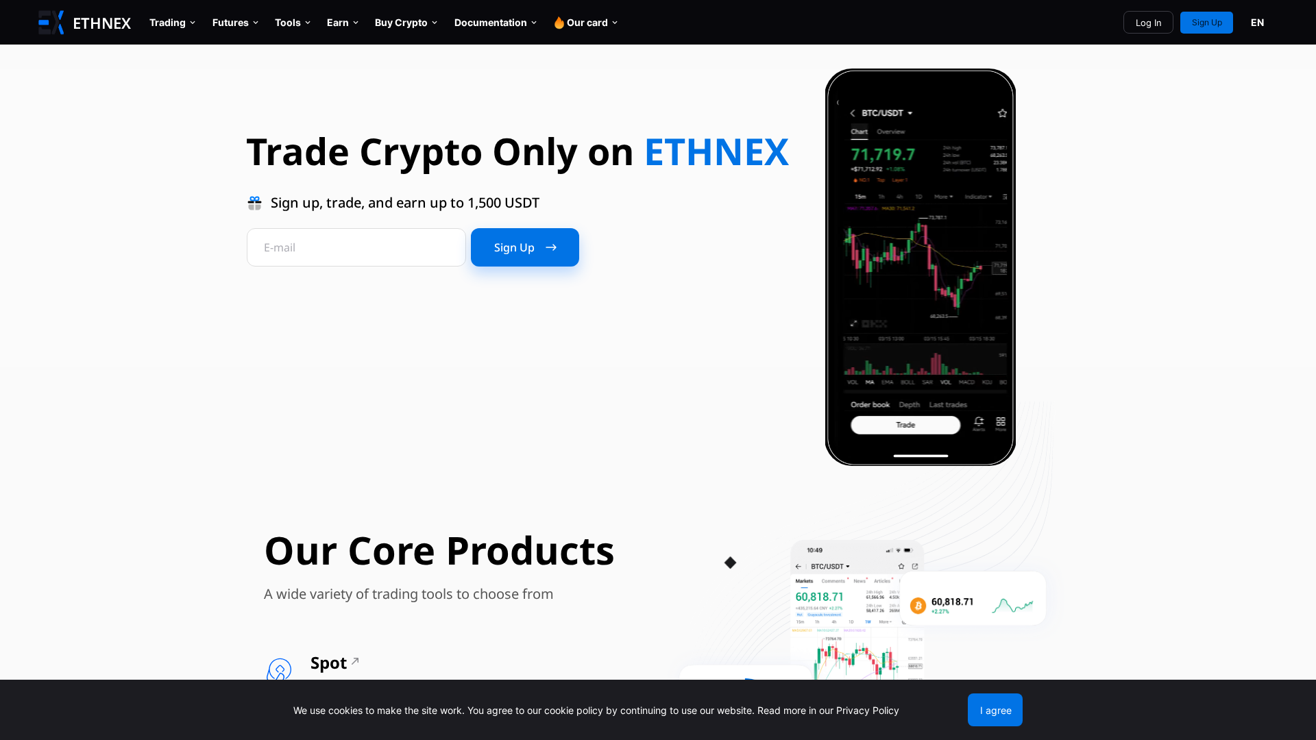 Screenshot of ethnex.io