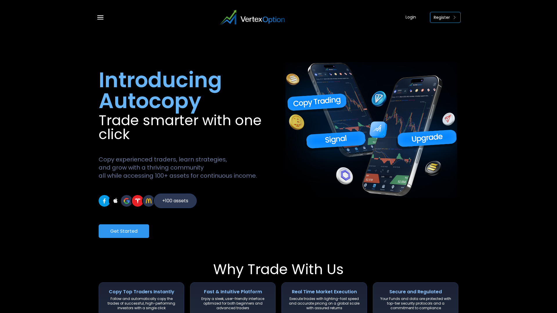 Screenshot of vertexoption.com