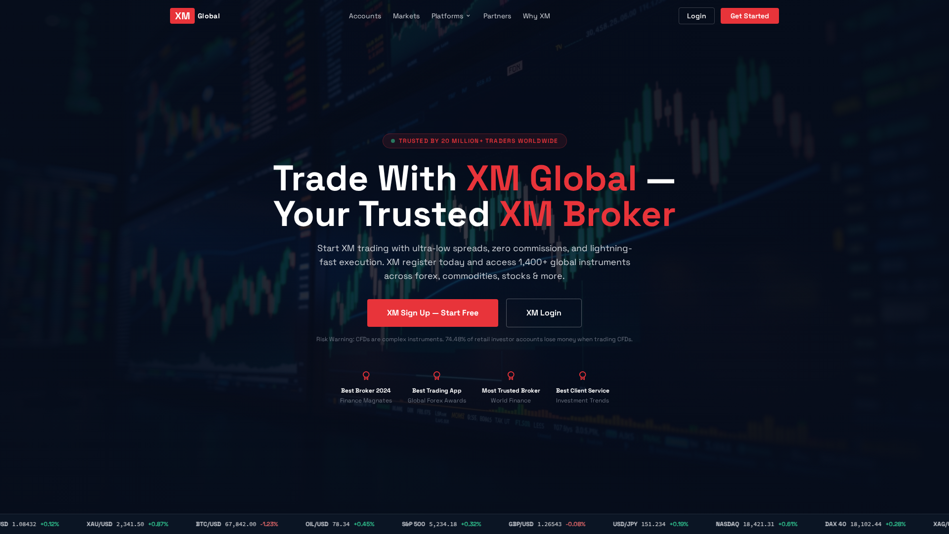 Screenshot of xmtrading-asia.com