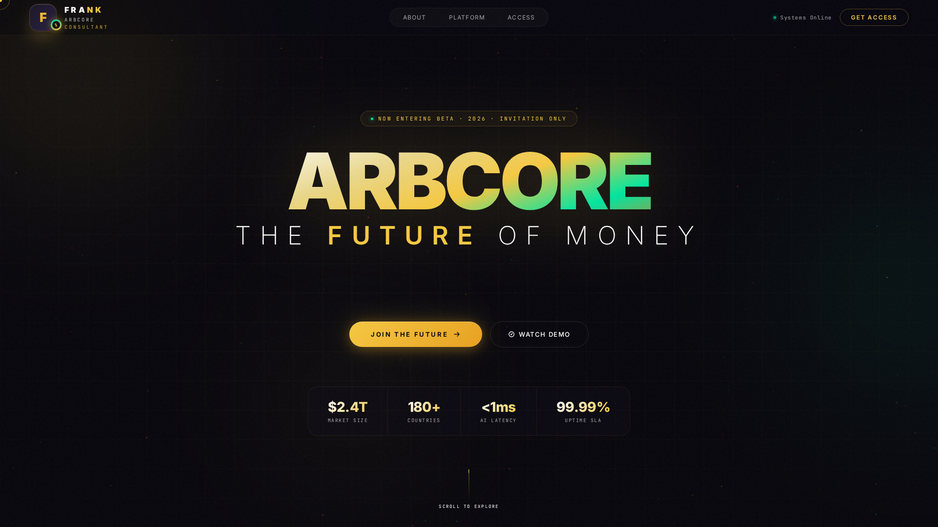 Screenshot of arbcorecrypto.net