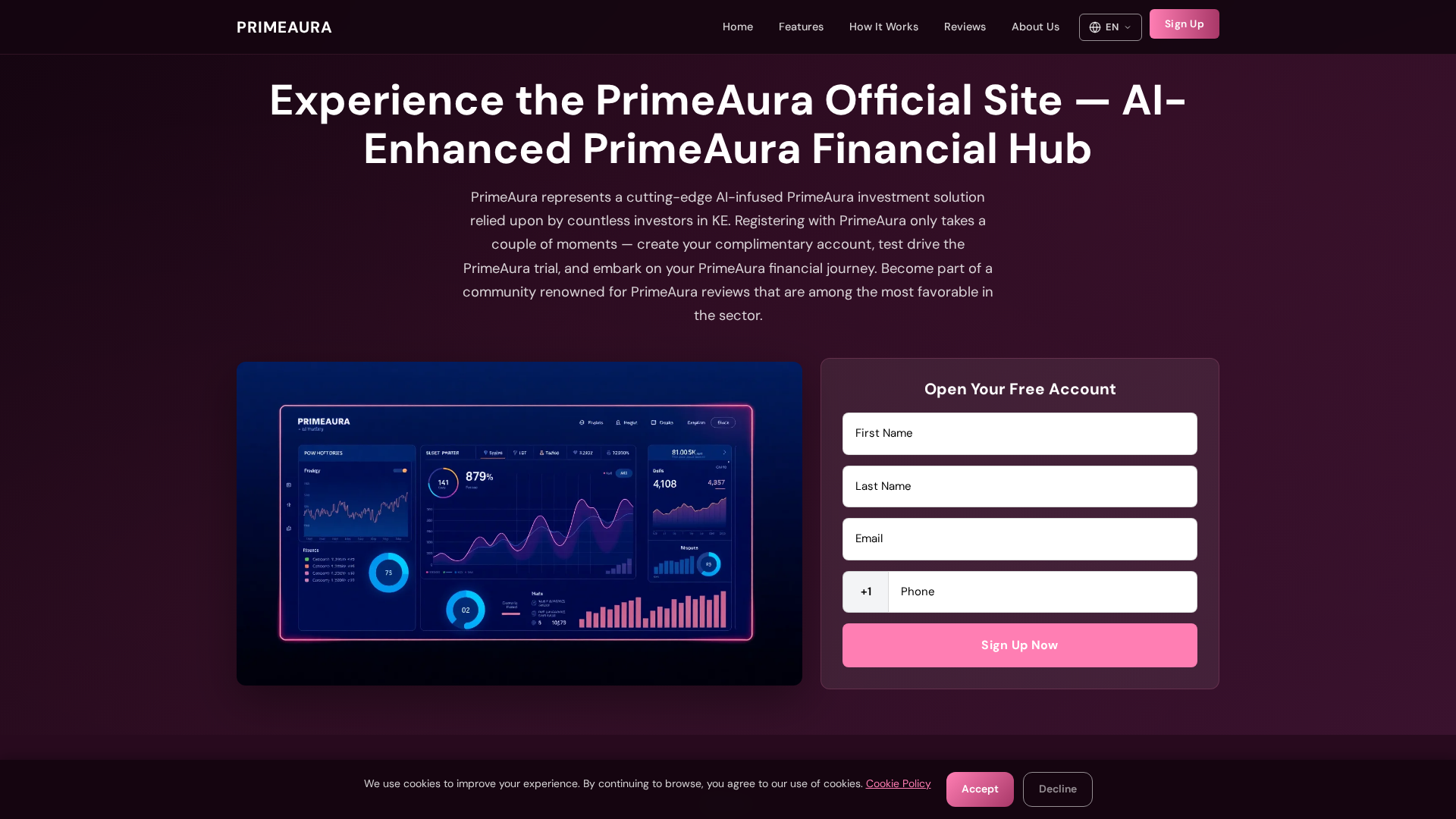 Screenshot of primeauratrading.online
