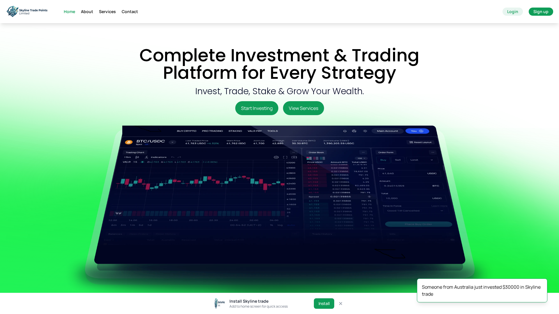 Screenshot of skylinetradepoints.com