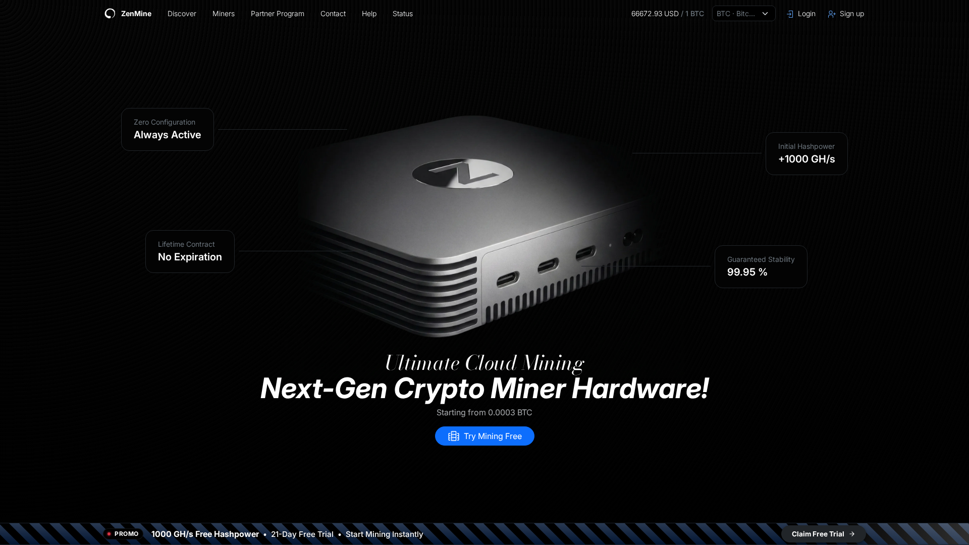 Screenshot of zenmine.io