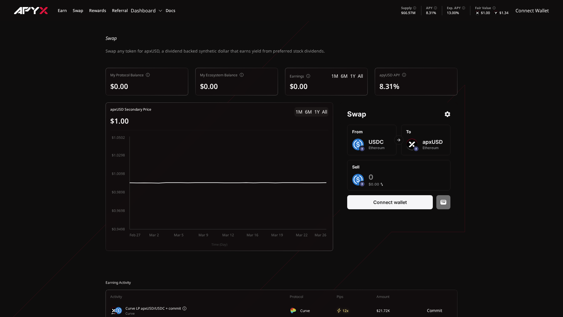 Screenshot of apyx.trade