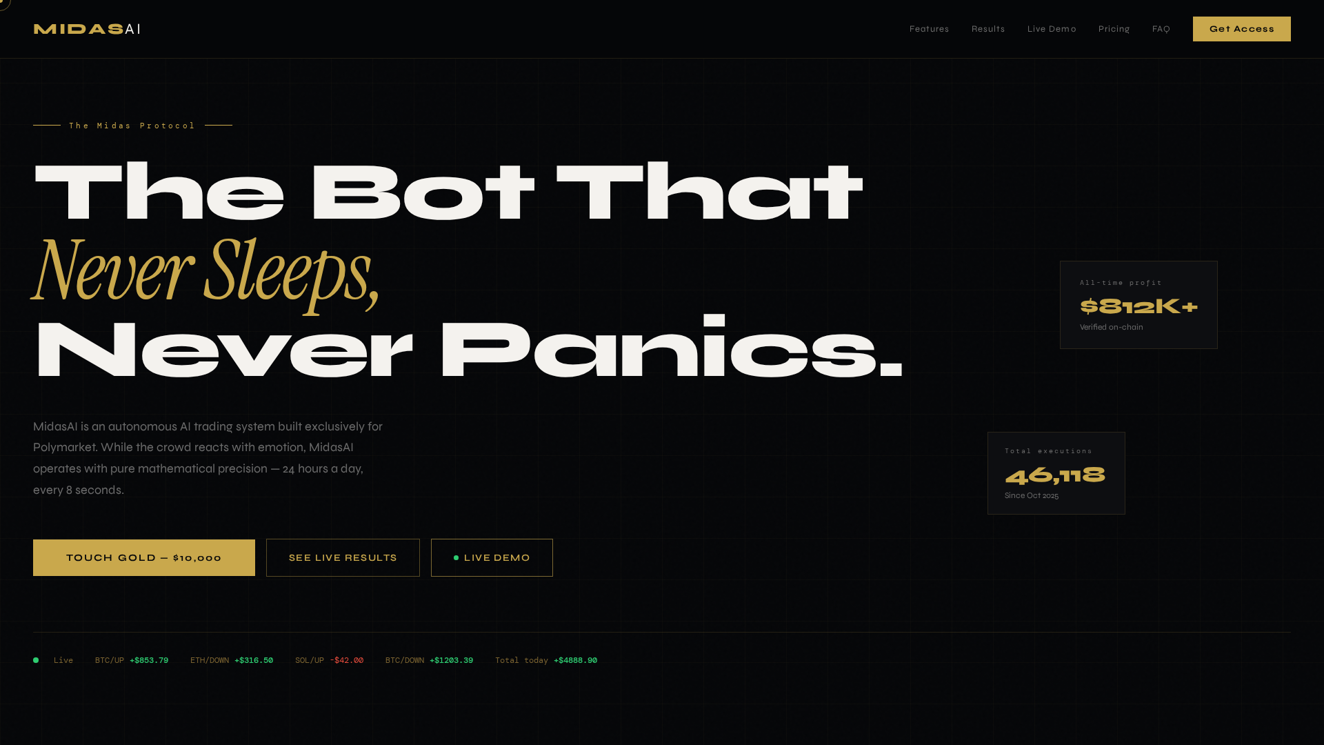 Screenshot of midasai.trade