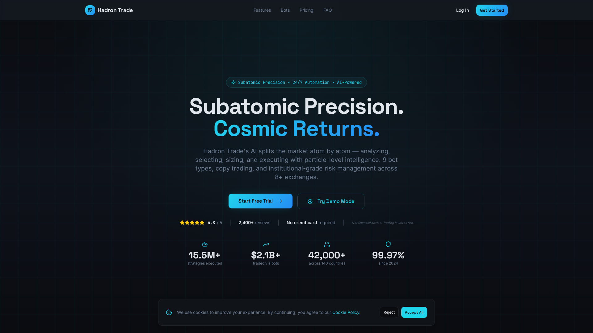 Screenshot of hadrontrade.com