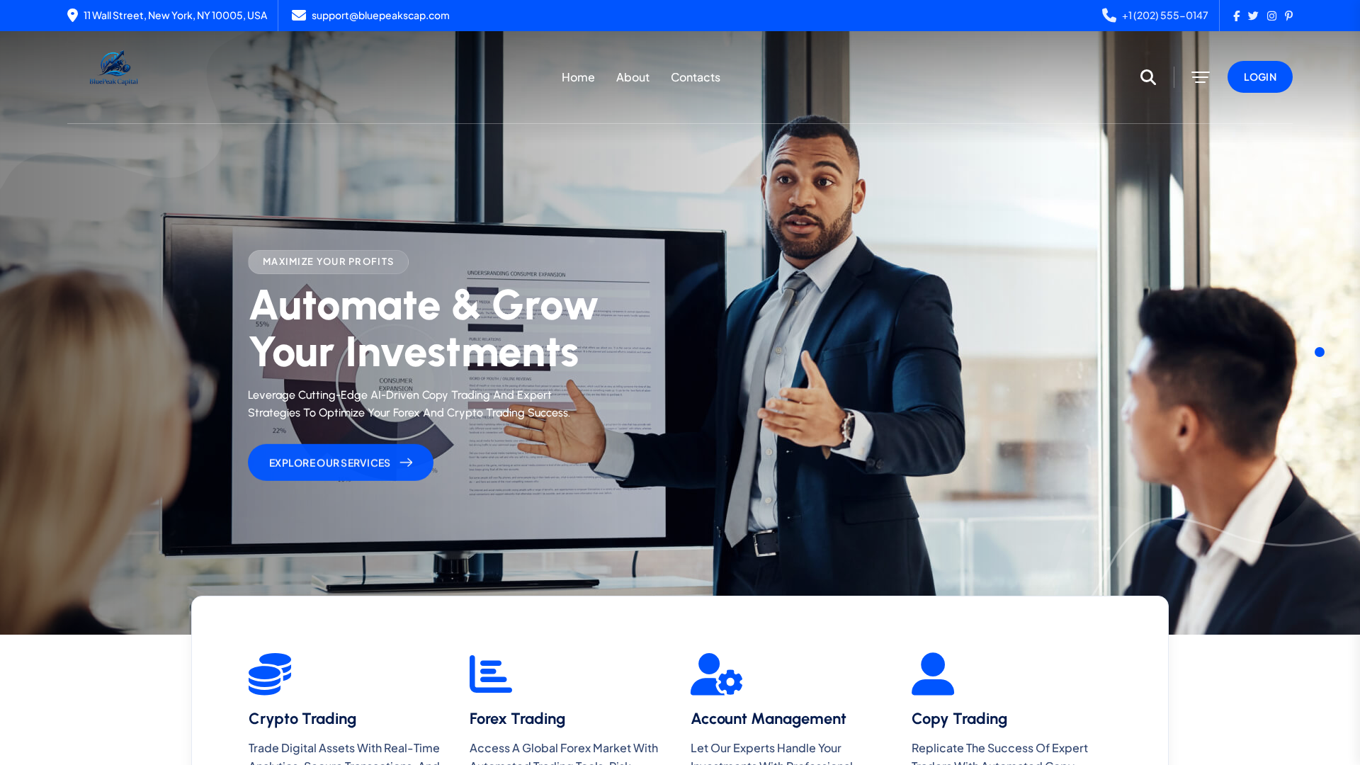 Screenshot of bluepeakscap.com