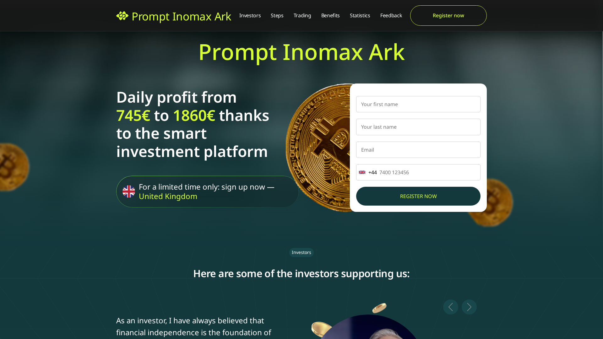 Screenshot of prompt-inomax-ark.org