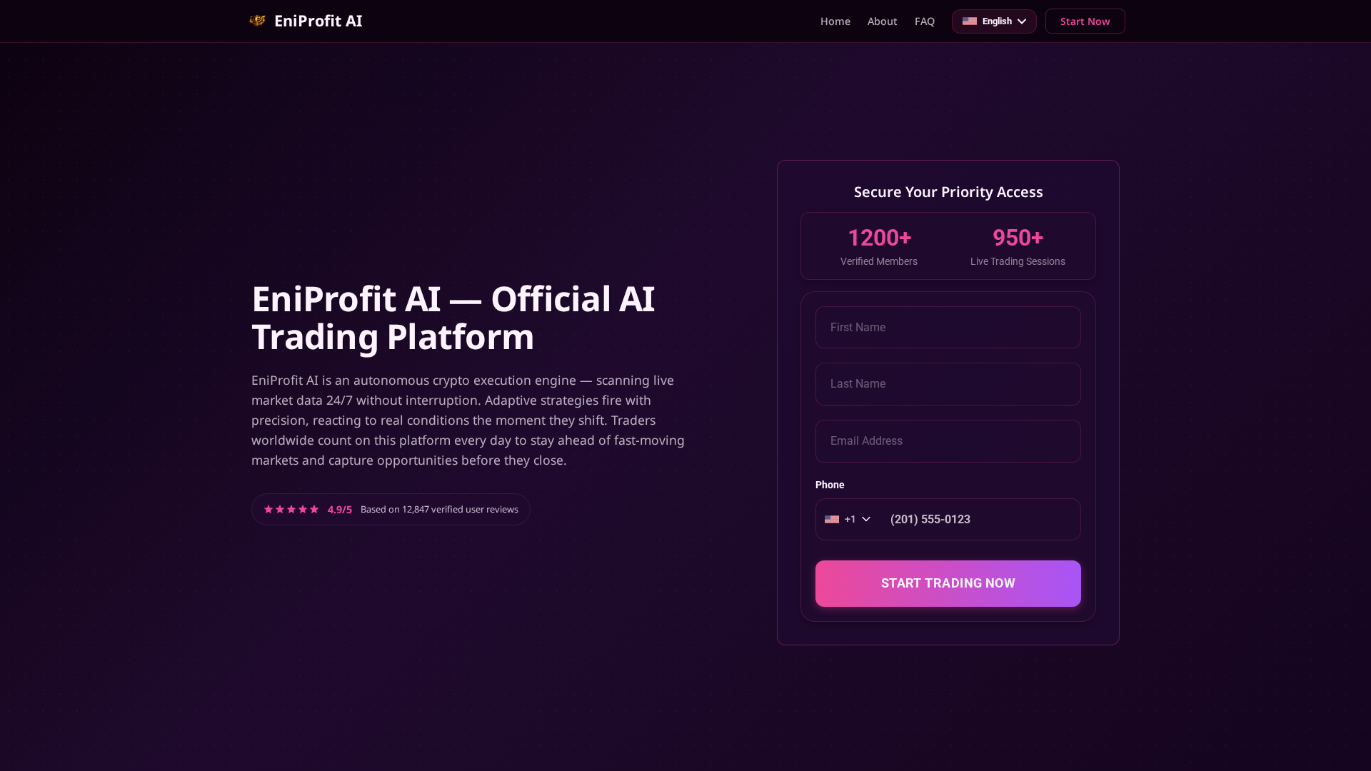 Screenshot of eniprofit-ai.app
