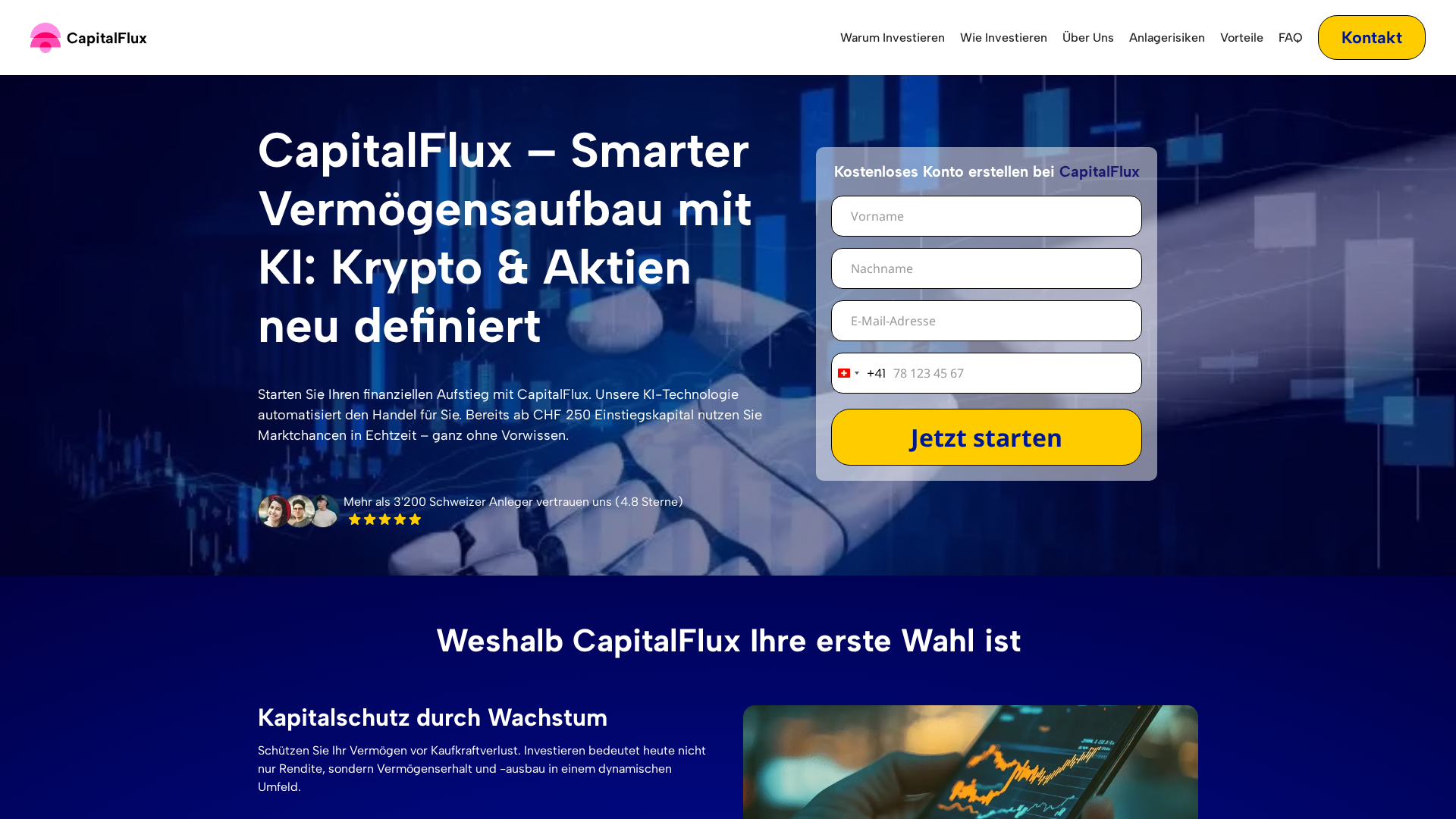 Screenshot of capitalfluxai.ch