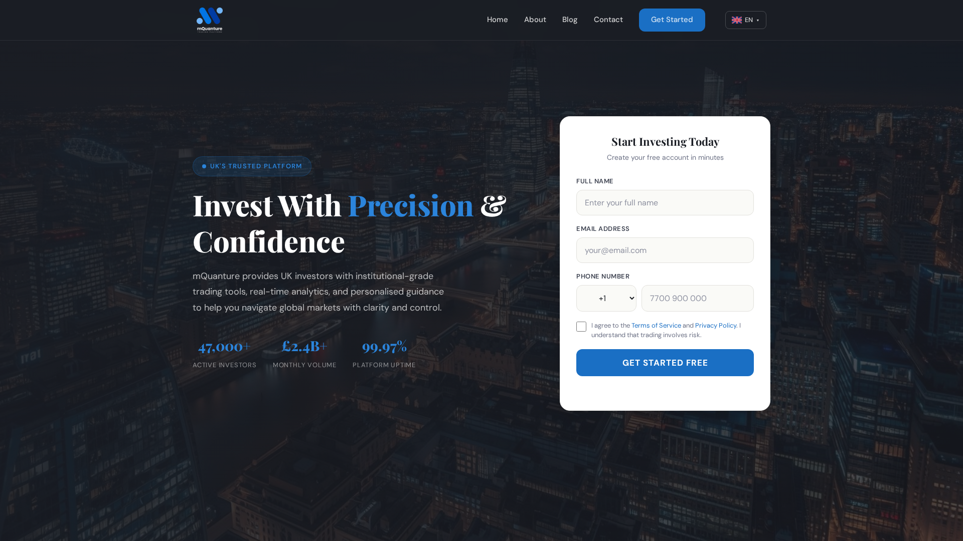 Screenshot of mquanture.co.uk