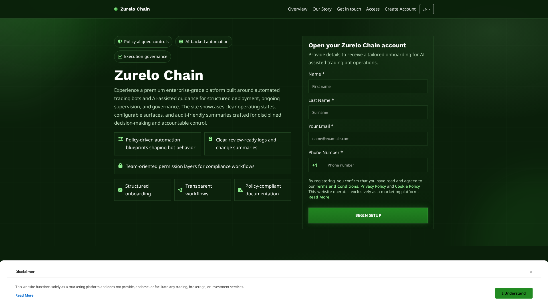 Screenshot of zurelochain.digital