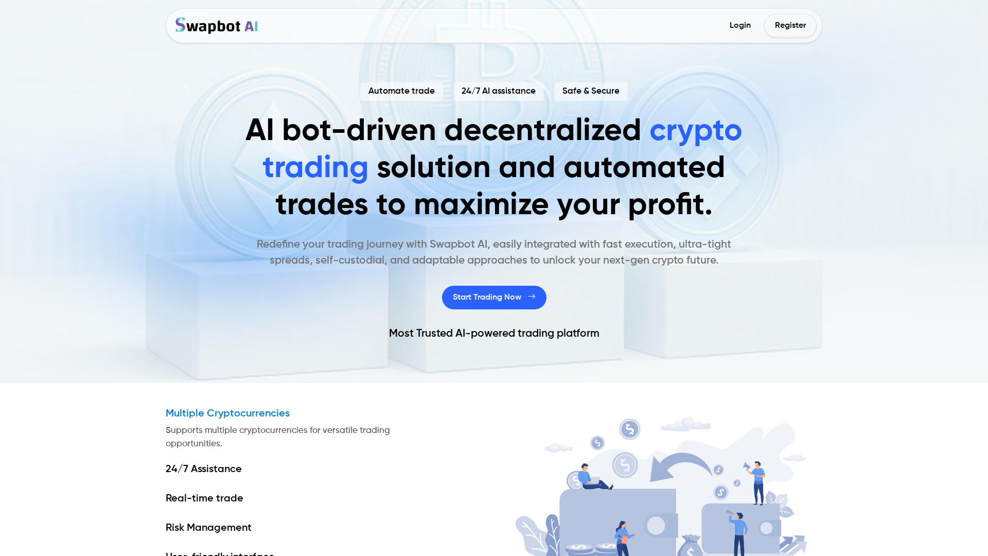 Screenshot of swapbotai.com