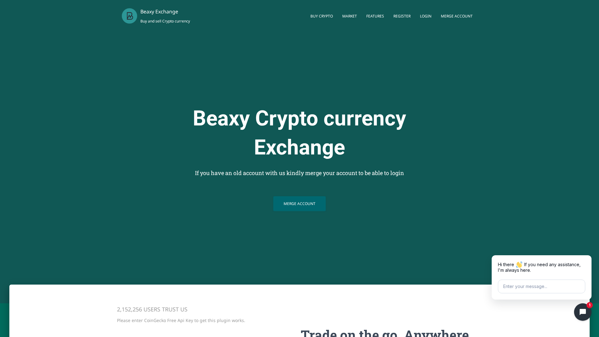 Screenshot of beaxy.ltd