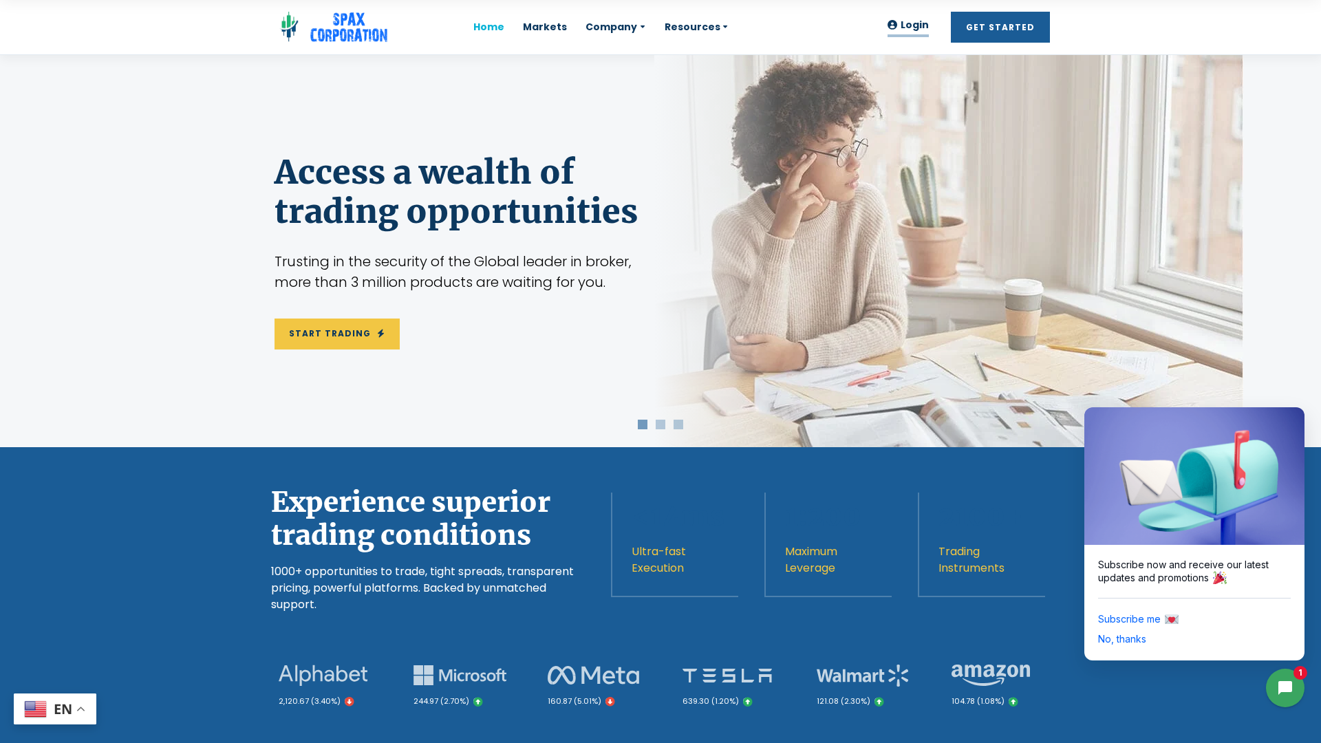 Screenshot of spaxcorporation.com