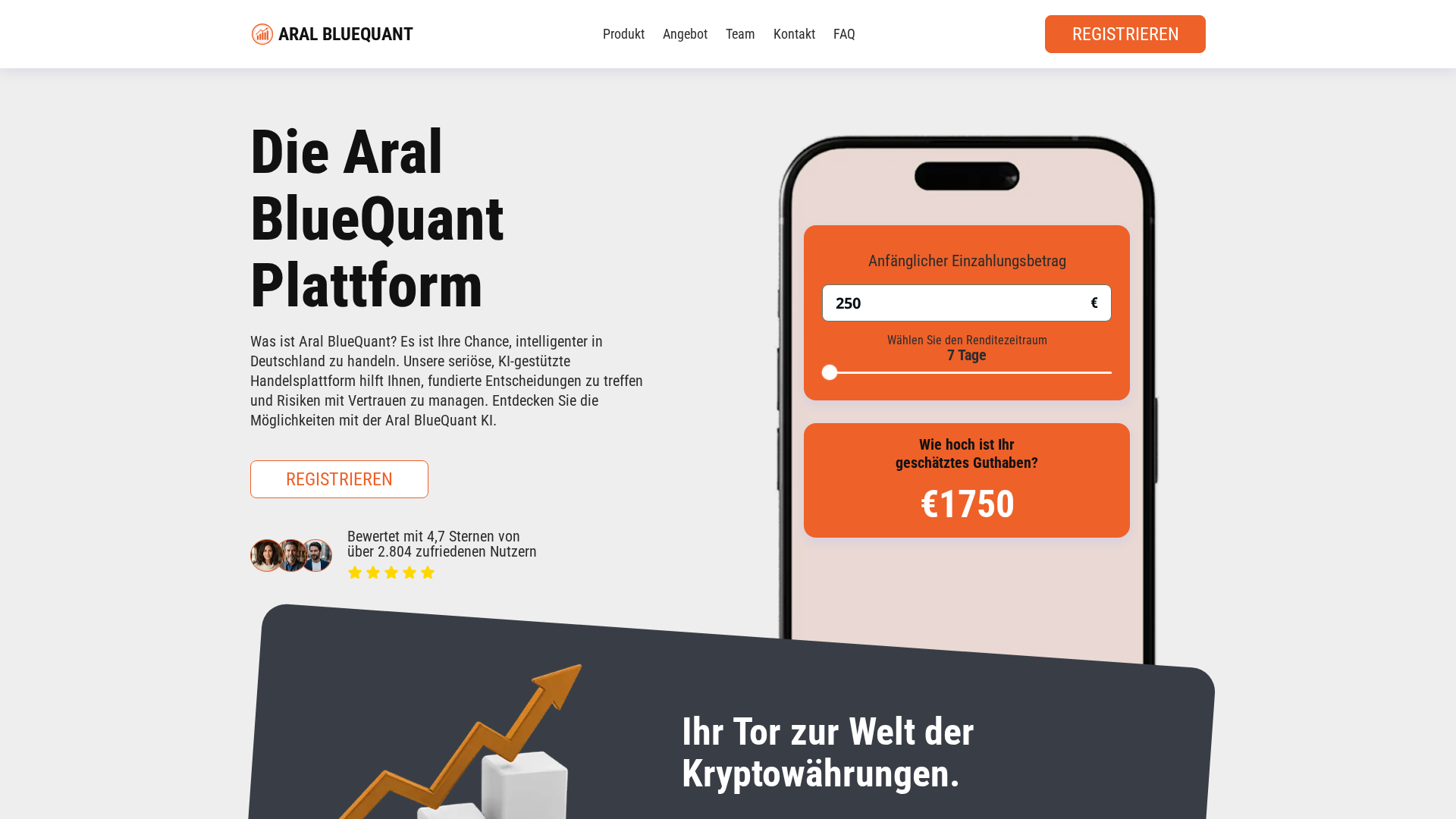 Screenshot of aral-bluequant.com