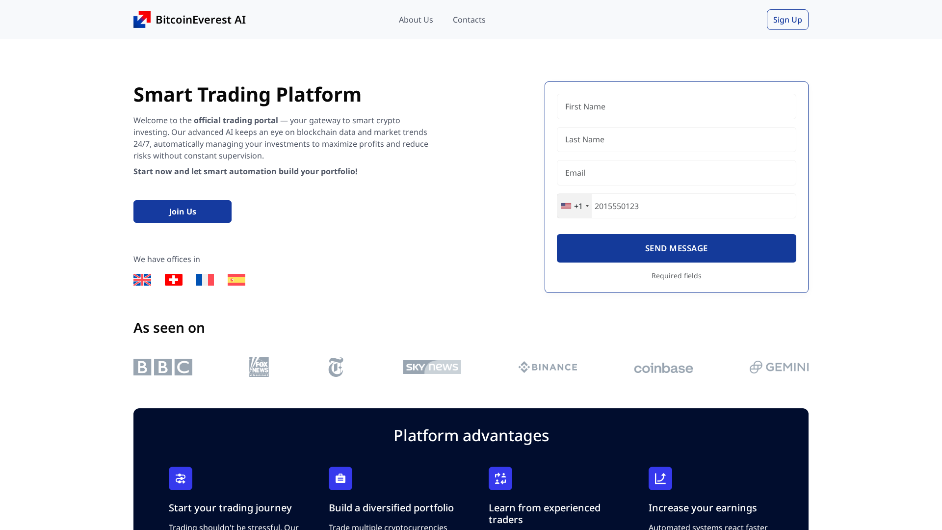 Screenshot of bitcoineverest-ai.org