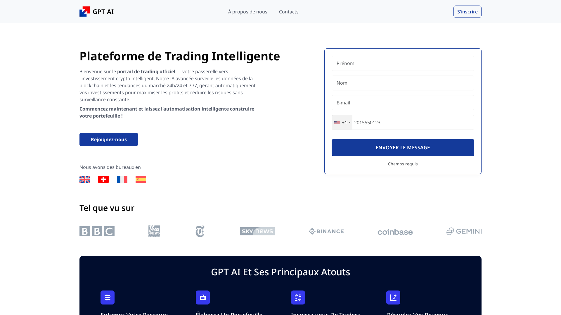 Screenshot of gpt-ai-trading.com